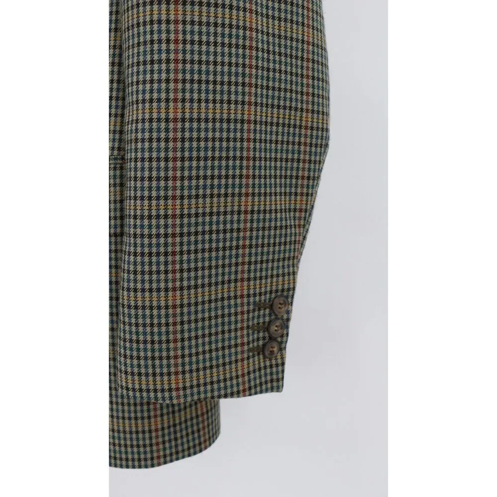 Enrico Gorlani Wool Blend Mens Sports Coat Gun Check Plaid Size 38 Classic Prep
